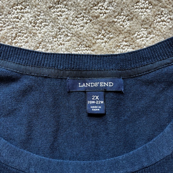 Lands' End Deep Blue Knit Short Sleeve Top size 2x - Picture 6 of 7
